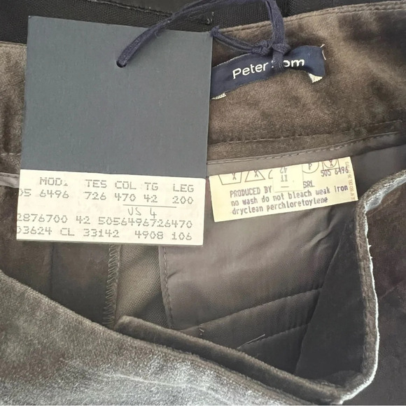 NWT Vintage Peter Som Green Velvet Wide Leg Trousers - Picture 7 of 7